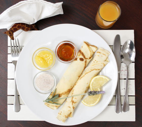 Freshly prepared pancakes for breakfast
