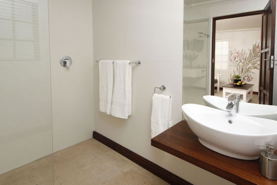 Deluxe room - ensuite bathroom with walk-in shower.
