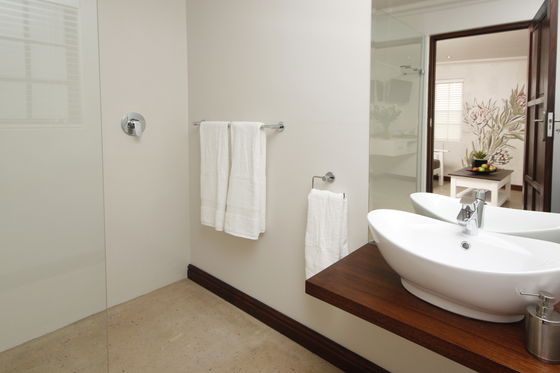 En-suite bathroom with walk in shower.