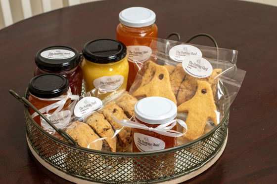 Homemade preserves and lemon curd