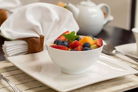 Breakfast - freshly prepared fruit each day.