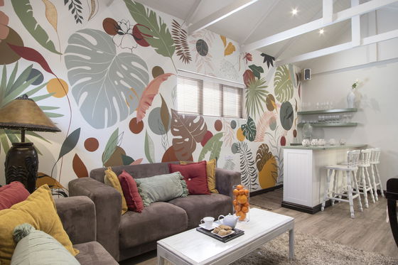 Lounge room with piano & guitar