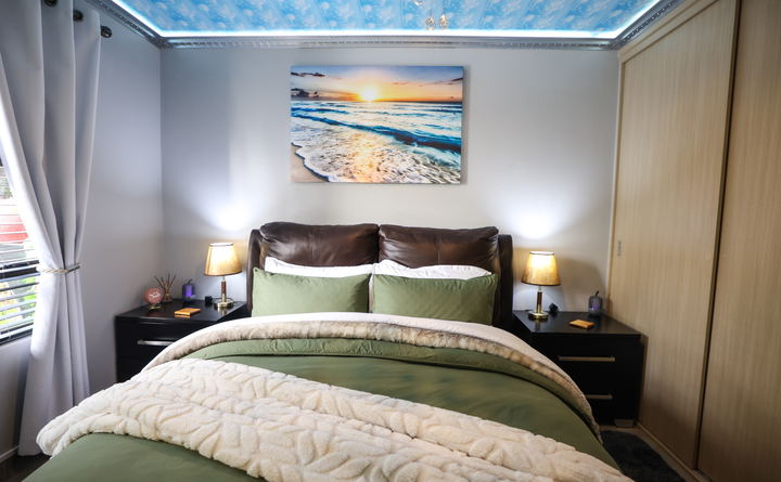 Luxury self-catering apartment with heated splash pool and private garden near OR Tambo International Airport, Johannesburg.