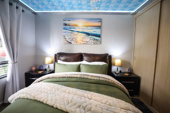 Luxury self-catering apartment with heated splash pool and private garden near OR Tambo International Airport, Johannesburg.