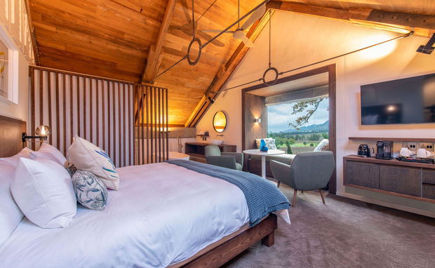 Bedroom with view and reading nook