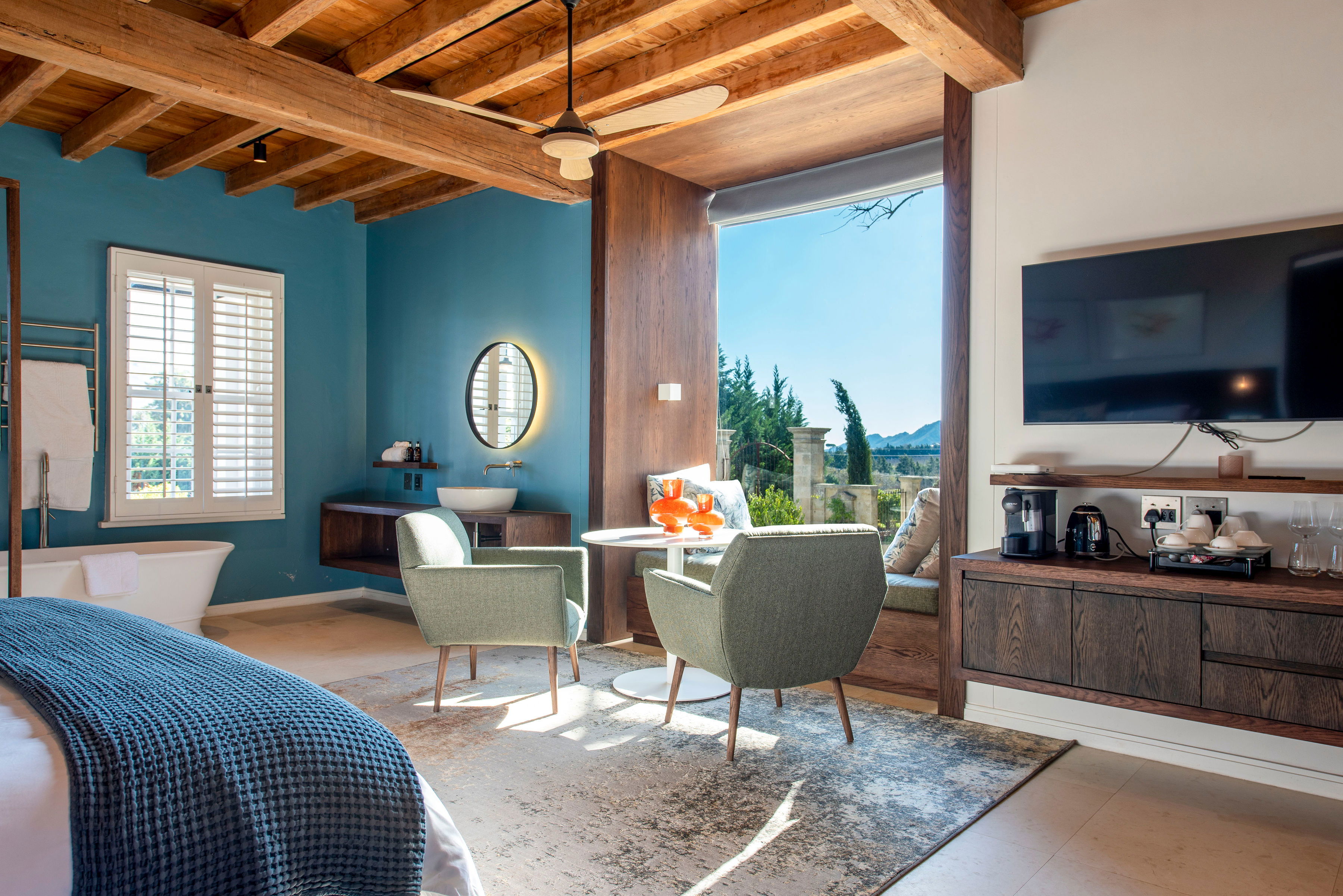 Bedroom with view and reading nook