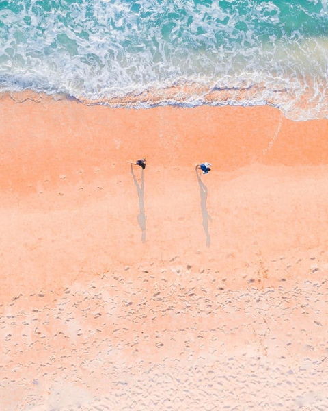 Walking on the beach