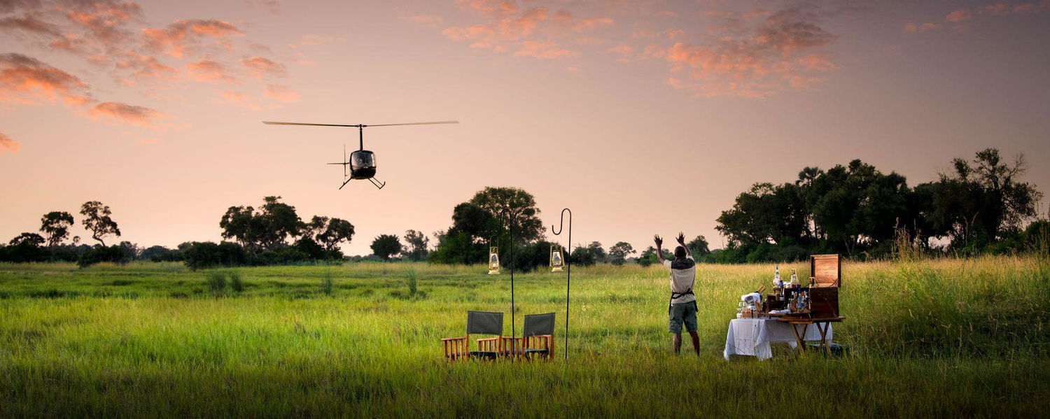 Luxury safari Botswana. Fly in Safari. Helicopter safari. Stay at some of the most iconic destinations in Botswana, on some of the best lodges. Experience the bush from the luxury of a helicopter.  