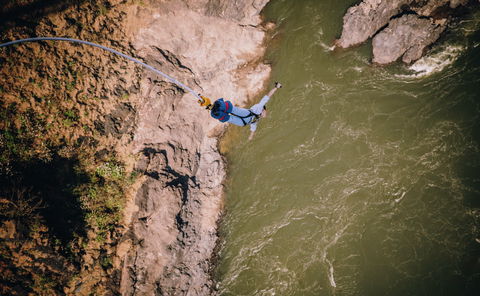 Bungee jumping at victoria falls in Zambia / Zimbabwe