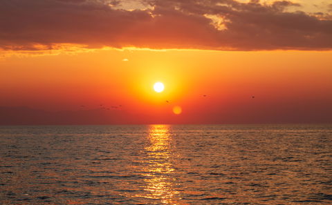 Sunset in lake malawi