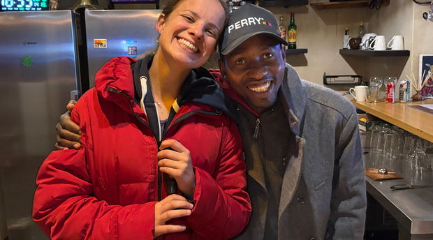 Kate and Khothatso — known to everyone as Kuti. Not Marek in the photo, but it beautifully shows Kuti’s unmistakably infectious smile.