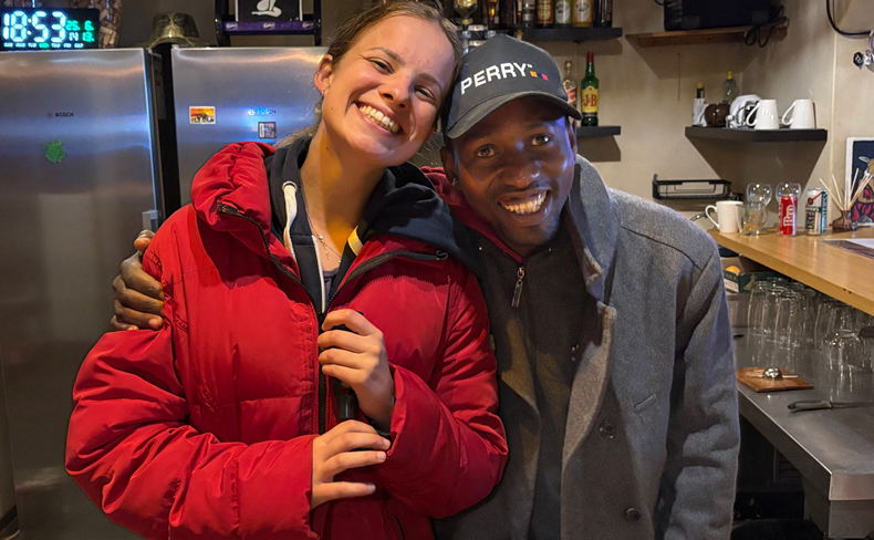 Kate and Khothatso — known to everyone as Kuti. Not Marek in the photo, but it beautifully shows Kuti’s unmistakably infectious smile.
