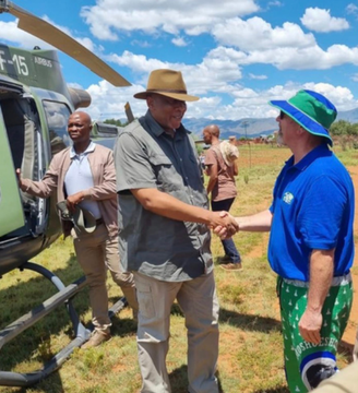 His Majesty King Letsie III arriving at Malealea Lodge