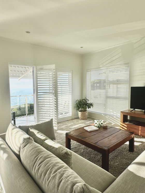 Top living area & deck with Seaview