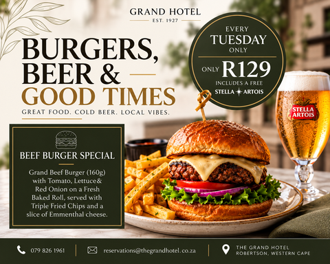 Tuesday Burger & Beer Special