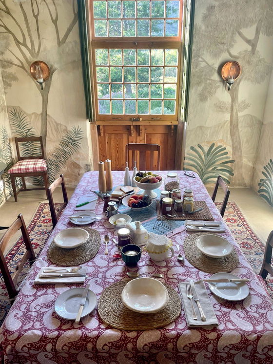 De Hoek guesthouse Dining looking at the Karoo Langeberg Mountains