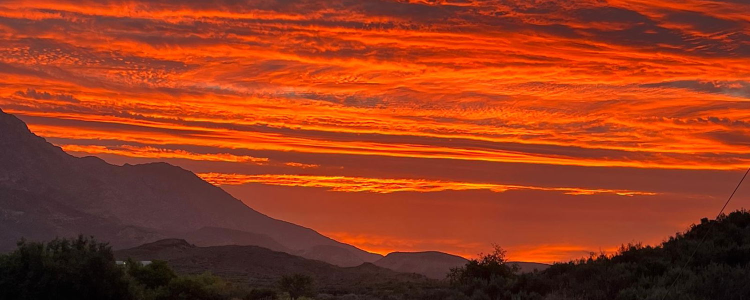 De Hoek sky sunset at the Karoo