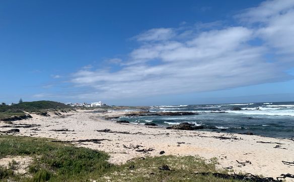 Quiet beach with rock pools to swim in
