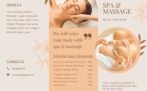 In Room Spa Menu