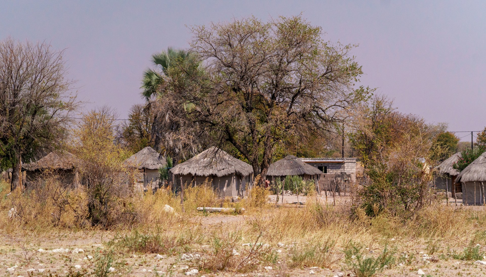 Houses made of mud for the locals that live around the Okavango Delta