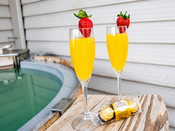 Hot tub with refreshments served poolside