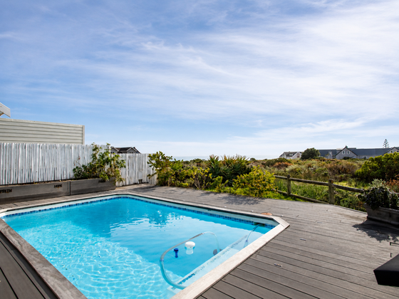 Private swimming pool surrounded by fynbos