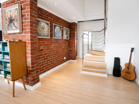 Staircase leading to the upstairs bedrooms