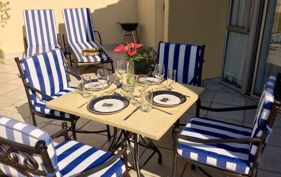 The Strelitzia Room sunny patio The Strelitzia Room sunny patio