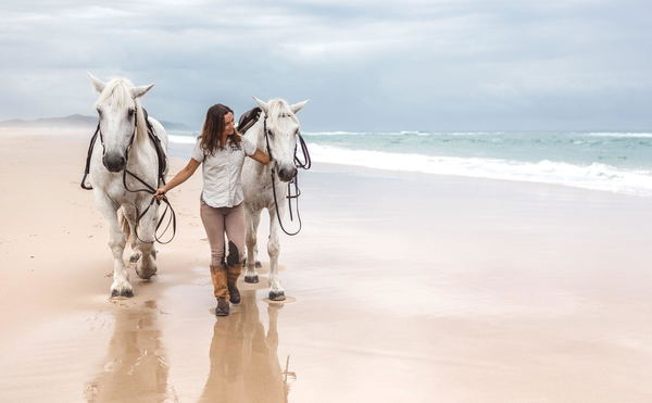 Horse riding with Bhangazi Horse Safaris.