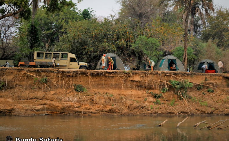 Camping next to Luangwa River near South Luangwa National Park, Zambia Camping next to Luangwa River near South Luangwa National Park, Zambia