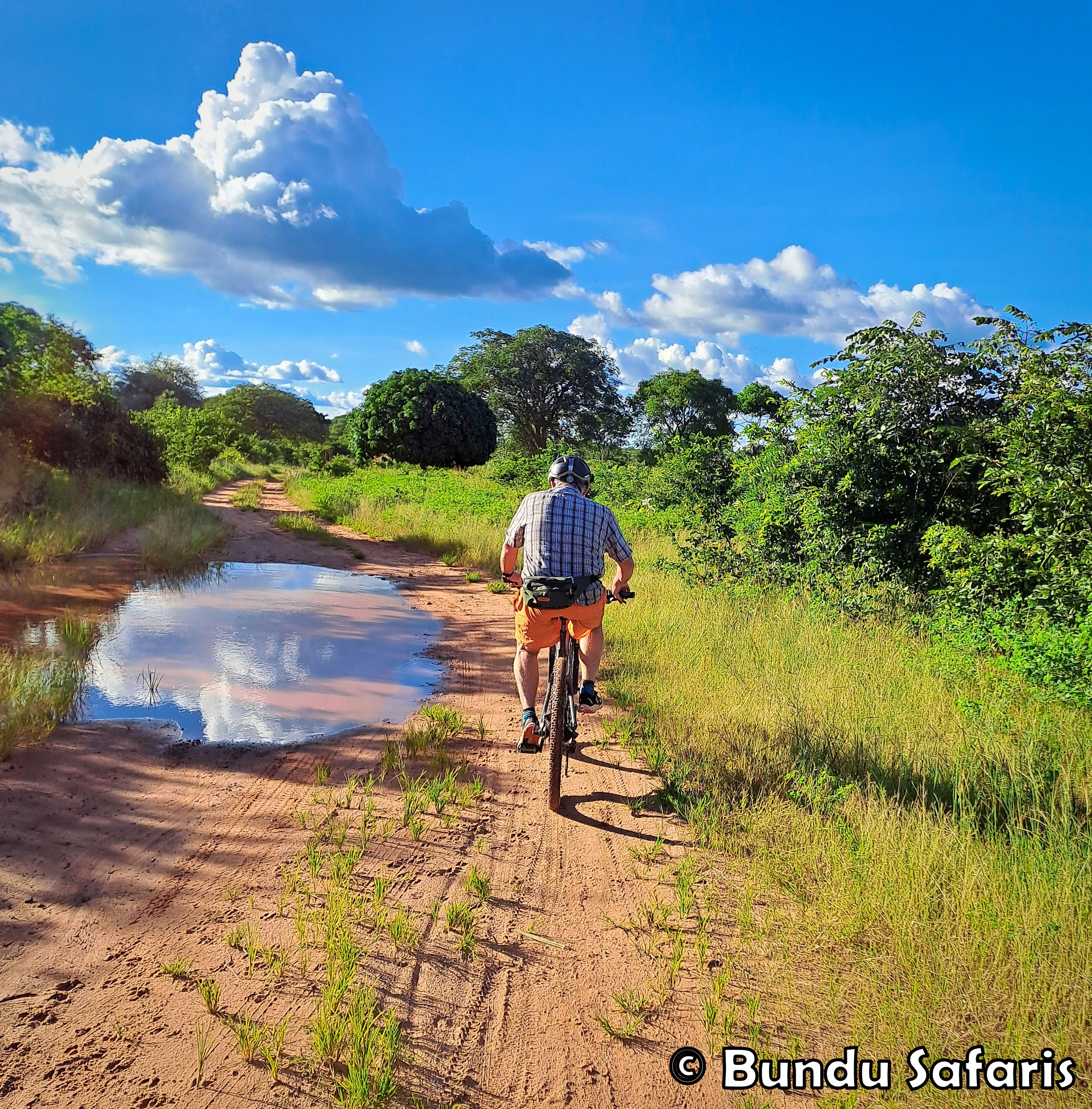 Cycling in Zambia during a safari