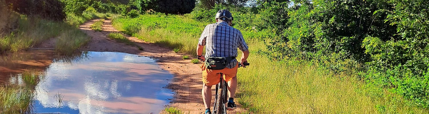 Cycling in Zambia during a safari