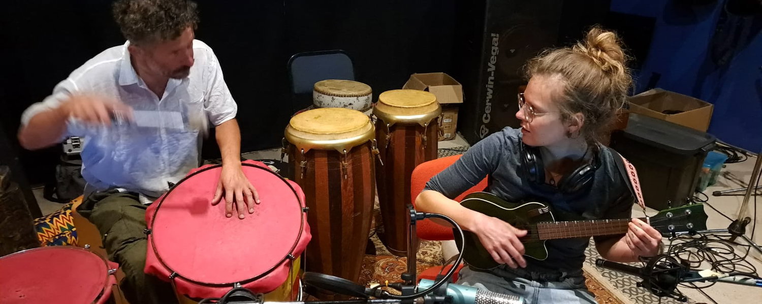 Exploring percussion and drums for Rina's project at Peace of Eden Music Studio (POEMS)