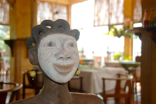 Discover humorous art in the restaurant