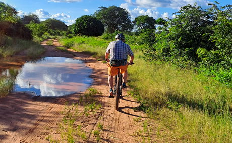 Mountain biking in Zambia.