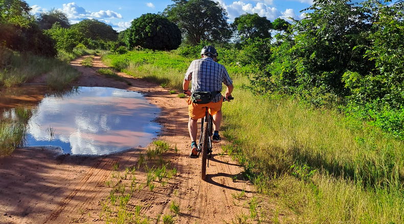 Mountain biking in Zambia. Mountain biking in Zambia.