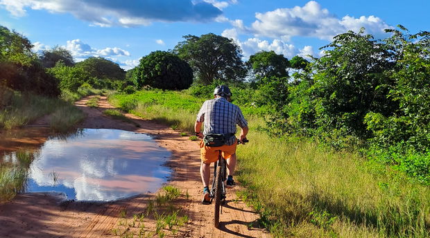 Mountain biking in Zambia.