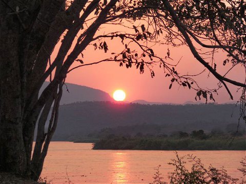 View from our Camp over the Zambezi towards Zambia!