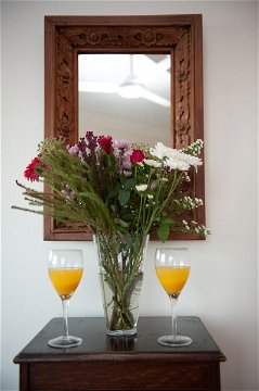 Flowers & orange juice