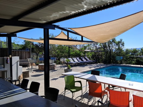 Blue Sky Private Lodge Pool Deck, perfect for larger groups, Sky Lodge Hartbeespoort Accommodation Blue Sky Private Lodge Pool Deck, perfect for larger groups, Sky Lodge Hartbeespoort Accommodation