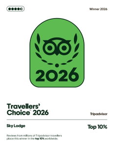 TripAdvisor Travellers' Choice Award 2026 - 3rd year in a row, and 9 out of the last 11 years....Top 10% of lodges worldwide based on guest reviews