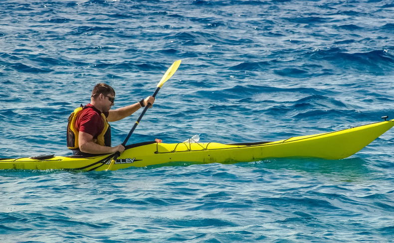 Surf Ski in FIsh Hoek is a Popular Ocean Sport Surf Ski in FIsh Hoek is a Popular Ocean Sport