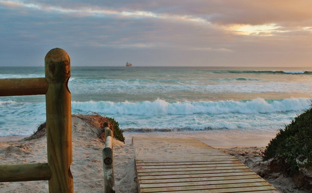 Seaside Cottages are steps from Fish Hoek Beach.