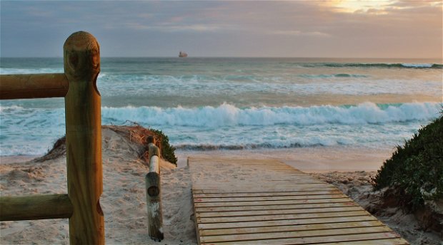 Seaside Cottages are steps from Fish Hoek Beach.