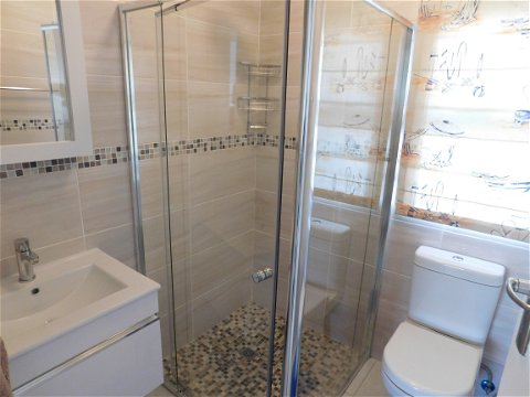 Bathroom with Shower of Cottage 36 at Seaside Cottages Fish Hoek