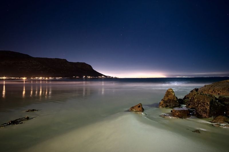 fish hoek beach at night