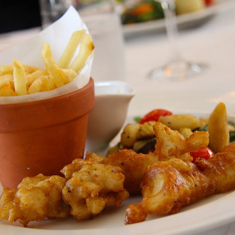 Fresh fish and chips in Fish Hoek.