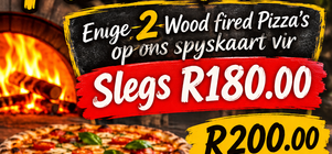 WEDNESDAY PIZZA SPECIAL / WOENSDAG PIZZA PROMOSIE