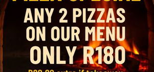 WEDNESDAY PIZZA SPECIAL /  WOENSDAG PIZZA PROMOSIE