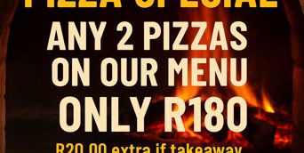 WEDNESDAY PIZZA SPECIAL /  WOENSDAG PIZZA PROMOSIE